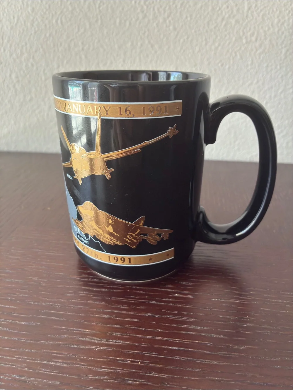 Vintage 1991 Kapan Kent 22k Gold Operation Desert Storm Kuwait Liberated Mug